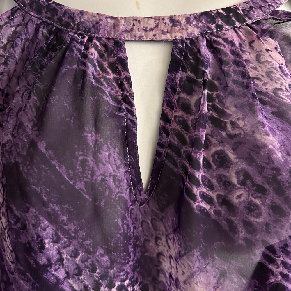 Large Jennifer Lopez Purple Snake Print Peep Top #1893*8 (JFT) - Picture 4 of 11